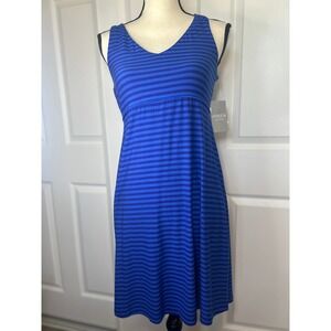 NWT‎ Athleta Santorini 2 Dress Blue Stripe Size M MicroModal Soft Travel Casual